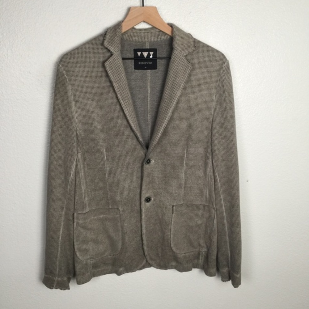 RENEVER MENS KNIT LIKE SPORT COAT / JACKET. Nude